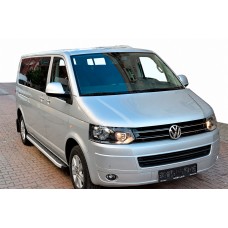 Боковые пороги Fullmond (2 шт., алюминий) Длинная База для Volkswagen T5 2010-2015 гг