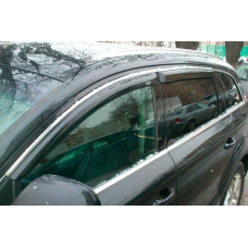 Ветровики с хромированным молдингом (4 шт, HIC) для Ауди Q7 2005-2015 гг