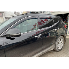 Вітровики з хром молдингом Long (4 шт, HIC) для Hyundai Santa Fe 3 2012-2018 рр