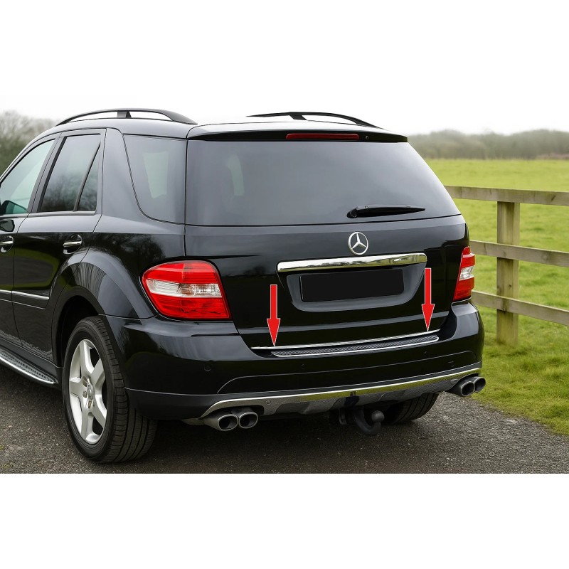 Накладка на багажник нержавейка для Mercedes ML W164 2005-2011 гг Накладка на багажник нержавейка для Mercedes ML W164 2005-2011 гг