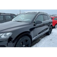 Ветровики с хромированным молдингом (4 шт, HIC) для Volkswagen Touareg 2010-2018 гг
