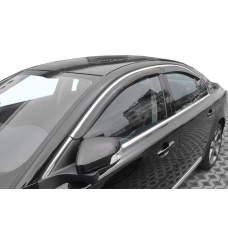 Ветровики с хромированным молдингом (4 шт, HIC) для Volvo S80 2006-2016 гг