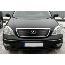 Накладки на фари (2 шт., пласт) для Lexus LS 2001-2006 рр