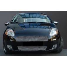 Накладки на решітку радіатора (2 част., Нерж.) для Fiat Punto Grande/EVO 2006-2018 рр