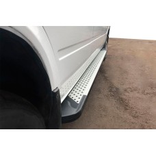 Бокові пороги Allmond Grey (2 шт., алюм) Довга база для Volkswagen LT 1995-2006 рр