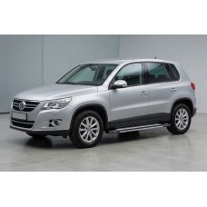 Бокові пороги Rainbow (2 шт., алюм) для Volkswagen Tiguan 2007-2016 рр