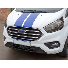 Накладки на решітку радіатора 2018-2025 (4 шт., нерж.) для Ford Custom рр