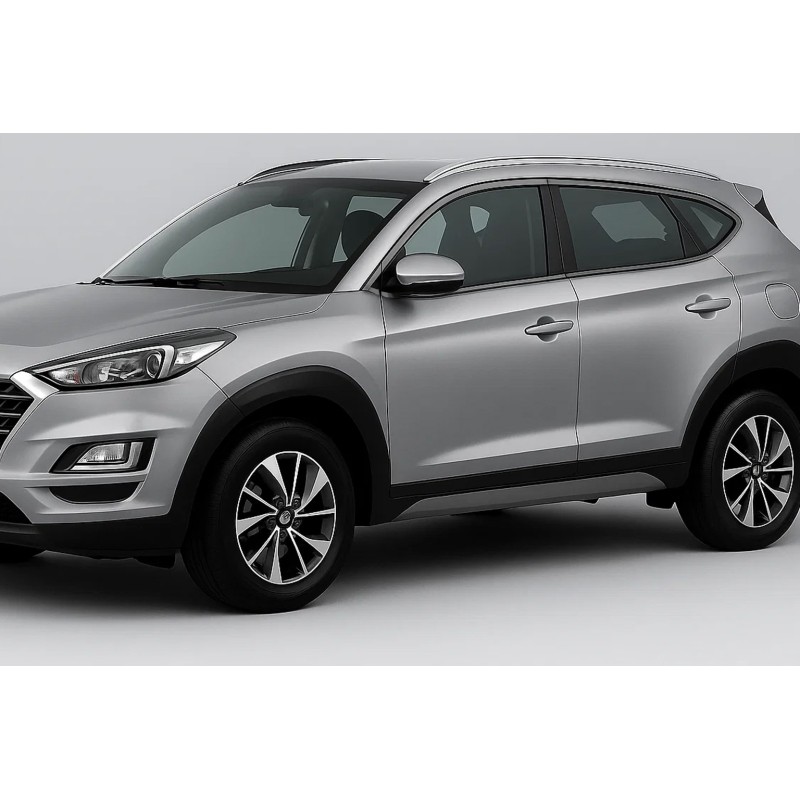 Окантовка на молдинги стекол OmsaLine (14 шт., нерж.) чорний хром для Hyundai Tucson TL 2016-2021 рр