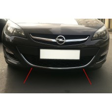 Накладка на передний бампер OmsaLine (нержавеющая сталь) для Opel Astra J 2009-2015 гг