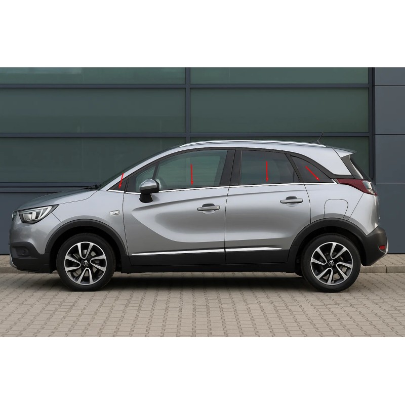Нижні молдинги стекол (8 шт., нерж.) Carmos - Турецька сталь для Opel Crossland X 2017-2024 рр