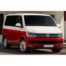 Накладки на решітку бампера 2015-2019 (3 шт, червоний) для Volkswagen T6 рр