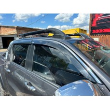 Ветровики с хромом (4 шт, Niken) для Toyota Hilux 2015- гг