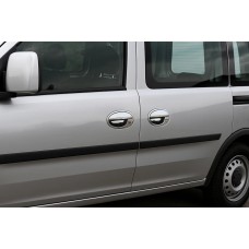 Накладки на ручки з обведенням (3 двер., нерж.) для Opel Combo 2002-2012 рр