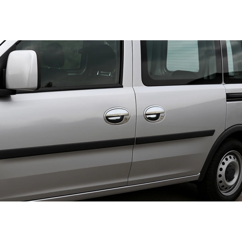 Накладки на ручки з обведенням (3 двер., нерж.) для Opel Combo 2002-2012 рр