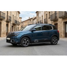 Бокові пороги Allmond Black (2 шт, алюміній) для Citroen C5 Aircross 2017-2025 рр
