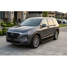 Боковые Подножки Allmond Black (2 шт., Алюминий) для Hyundai Santa Fe 4 2018-2023 гг