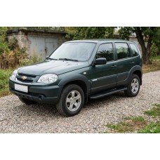 Боковые Подножки Bosphore Black (2 шт., Алюминий) для Chevrolet Niva 1998-2020 гг