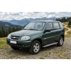 Боковые Подножки Maydos V2 (2 шт., Алюминий и Нержавейка) для Chevrolet Niva 1998-2020 гг