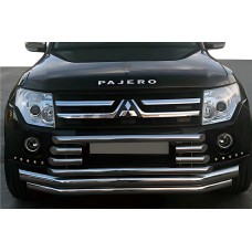 Передняя Защита ST015-9 (Нержавейка) для Mitsubishi Pajero Wagon IV 2006-2021 гг