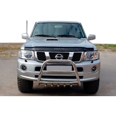 Кенгурятник QT007 (нержавейка) для Nissan Patrol Y61 1997-2011 гг