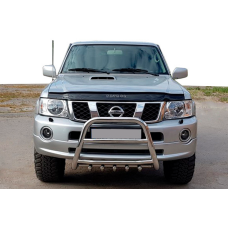 Кенгурятник QT007 (нержавейка) для Nissan Patrol Y61 1997-2011 гг