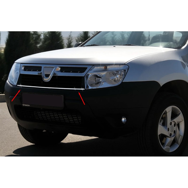 Смужка на решітку радіатора 2008-2014 (нерж.) для Dacia Duster рр