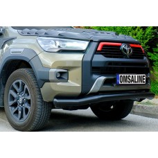 Передній захист Texas для 2020-2025 (76мм, чорний) для Toyota Hilux 2015- рр