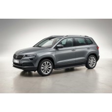Бокові пороги Allmond Black (2 шт., алюміній) для Skoda Karoq 2018- рр