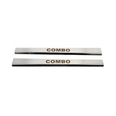 Накладки на пороги Carmos (2 шт., нерж.) для Opel Combo 2002-2012 рр