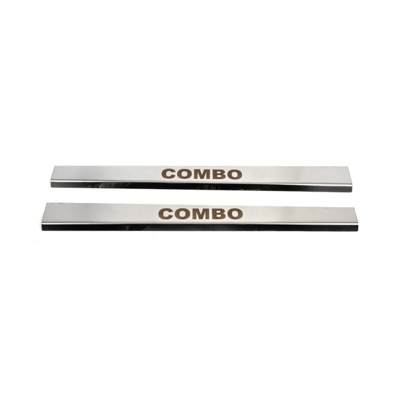 Накладки на пороги Carmos (2 шт., нерж.) для Opel Combo 2002-2012 рр