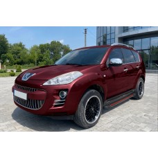 Бокові пороги Maya Red (2 шт., алюміній) для Peugeot 4007 2007-2013 рр
