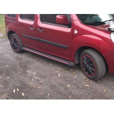 Боковые пороги Maya Red (2 шт., алюминий) Длинная база для Renault Kangoo 2008-2020 гг