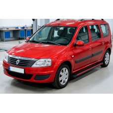 Бокові пороги Maya Red (2 шт., алюміній) для Renault Logan MCV 2005-2013 рр