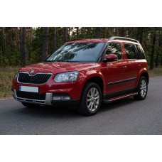 Бокові пороги Maya Red (2 шт., алюміній) для Skoda Yeti 2009-2017 рр