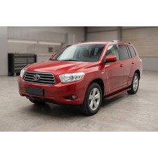 Бокові пороги Maya Red (2 шт., алюміній) для Toyota Highlander 2008-2013 рр