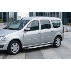 Бокові пороги X5-тип (2 шт., алюм.) для Lada Largus 2012- рр