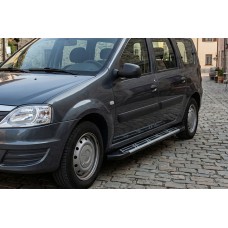 Бокові пороги Sunrise (2 шт., алюміній) для Lada Largus 2012- рр