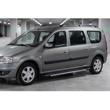 Бокові пороги RedLine V1 (2 шт., алюміній) для Lada Largus 2012- рр