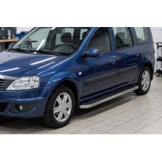 Боковые Подножки Maydos V1 (2 шт., нержавейка) для Lada Largus 2012- гг