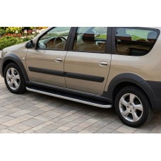 Бокові пороги Tayga (2 шт., алюміній) для Lada Largus 2012- рр