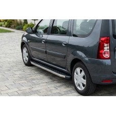 Боковые Подножки BlackLine (2 шт, Алюминий) для Lada Largus 2012- гг