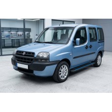 Бокові пороги Maya Blue (2 шт., алюміній) Максі база для Fiat Doblo I 2005-2010 рр