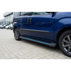 Бокові пороги Maya Blue (2 шт., алюміній) Максі база для Fiat Doblo II 2010-2022 рр