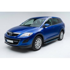 Бокові пороги Maya Blue (2 шт., алюміній) для Mazda CX-9 2007-2016 рр