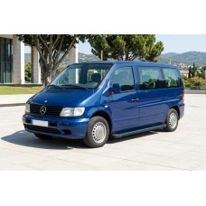 Бокові пороги Maya Blue (2 шт., алюміній) для Mercedes Vito W638 1996-2003 рр