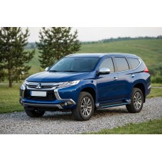 Бокові пороги Maya Blue (2 шт., алюміній) для Mitsubishi Pajero Sport 2015- рр