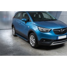 Бокові пороги Maya Blue (2 шт., алюміній) для Opel Crossland X 2017-2024 рр