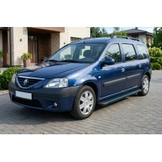 Бокові пороги Maya Blue (2 шт., алюміній) для Renault Logan MCV 2005-2013 рр