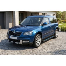Бокові пороги Maya Blue (2 шт., алюміній) для Skoda Yeti 2009-2017 рр