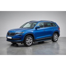 Бокові пороги Maya Blue (2 шт., алюміній) для Skoda Kodiaq 2016-2023 рр